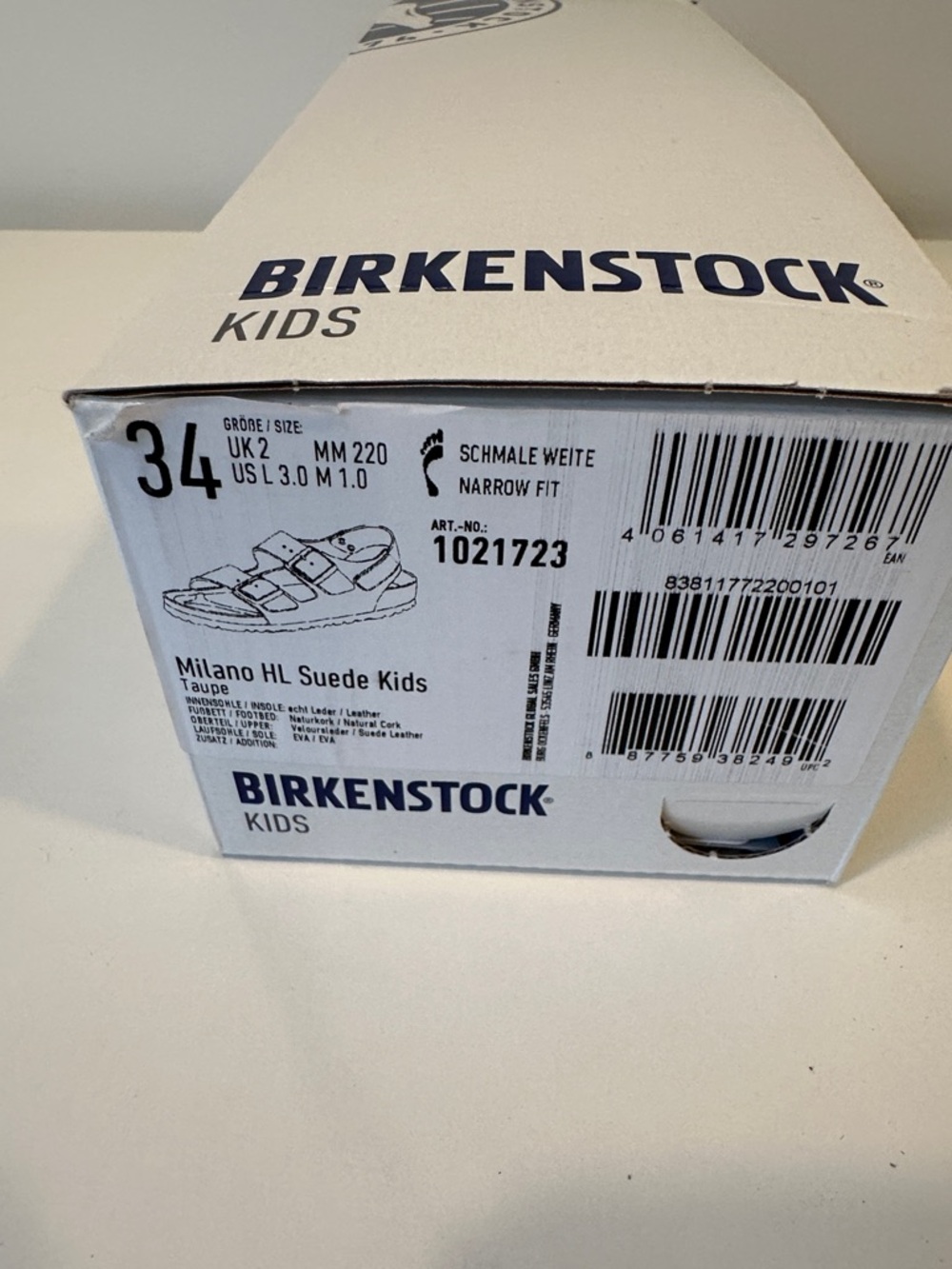 Birkenstock Taupe Suede Two-Strap Kids Sandal - Picture 5 of 5
